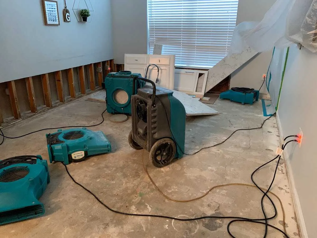 Dehumidifier in flood-cut room for Water Extraction & Removal in Corona